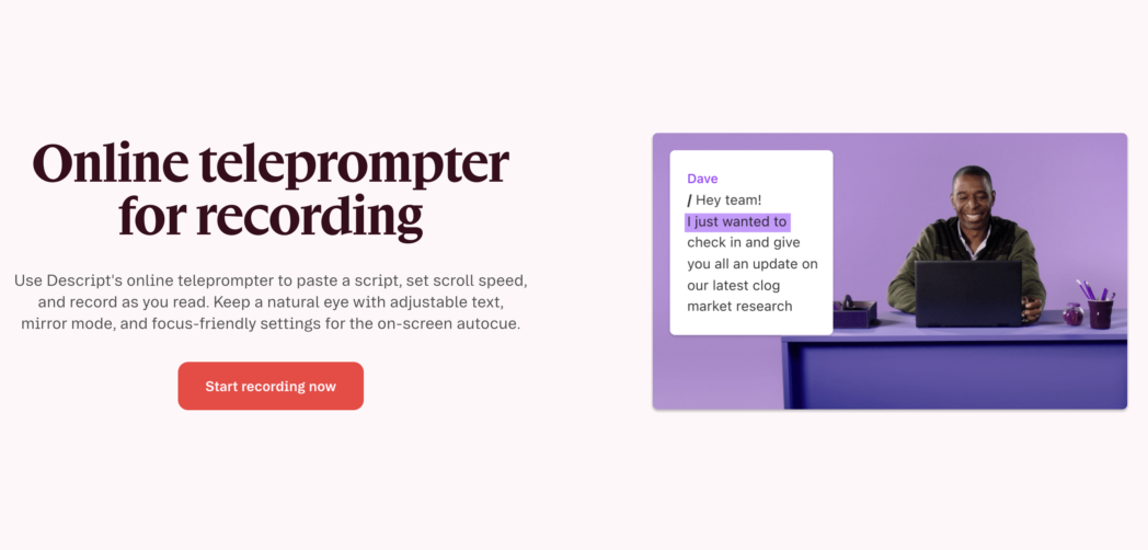 Descript teleprompter