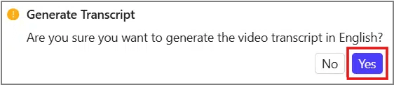 Generate Transcript