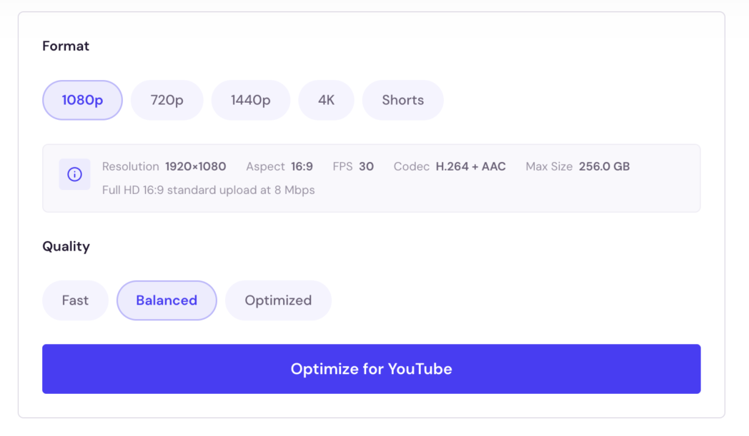 Optimize for youtube Optimize for youtube