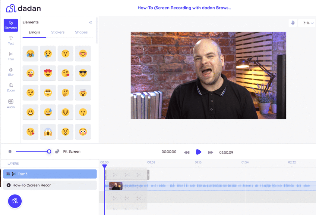 Dadan video editor trim tool