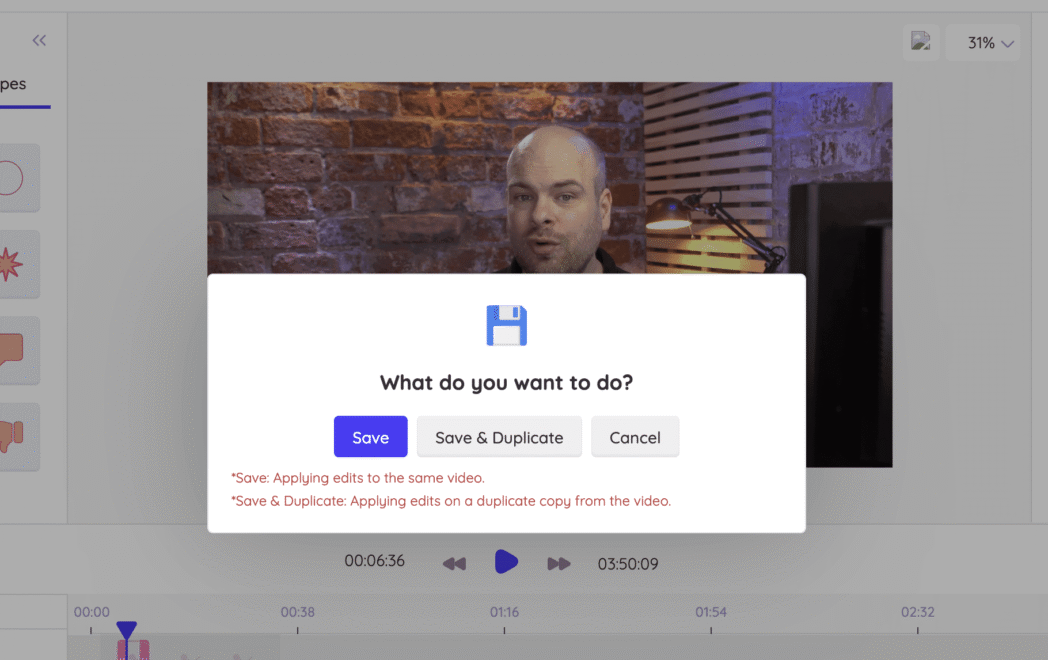 Dadan video editor export