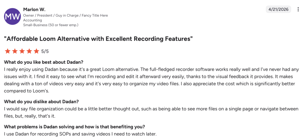 dadan customer review