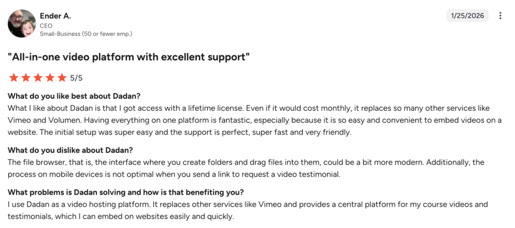 dadan review from user