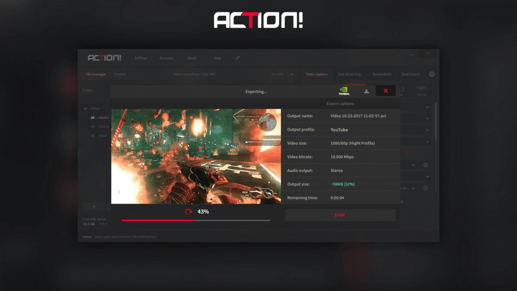 Action gameplay recording