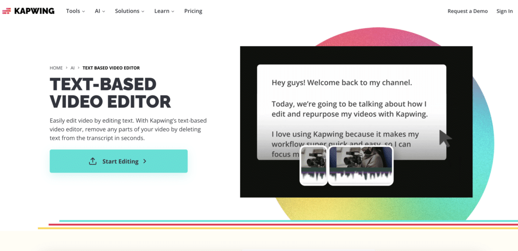kapwing text based video editor