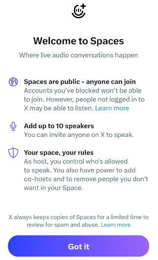 start record a Space start record a Space